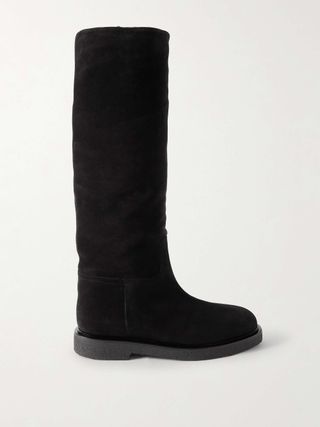 Shearling-Lined Suede Knee Boots