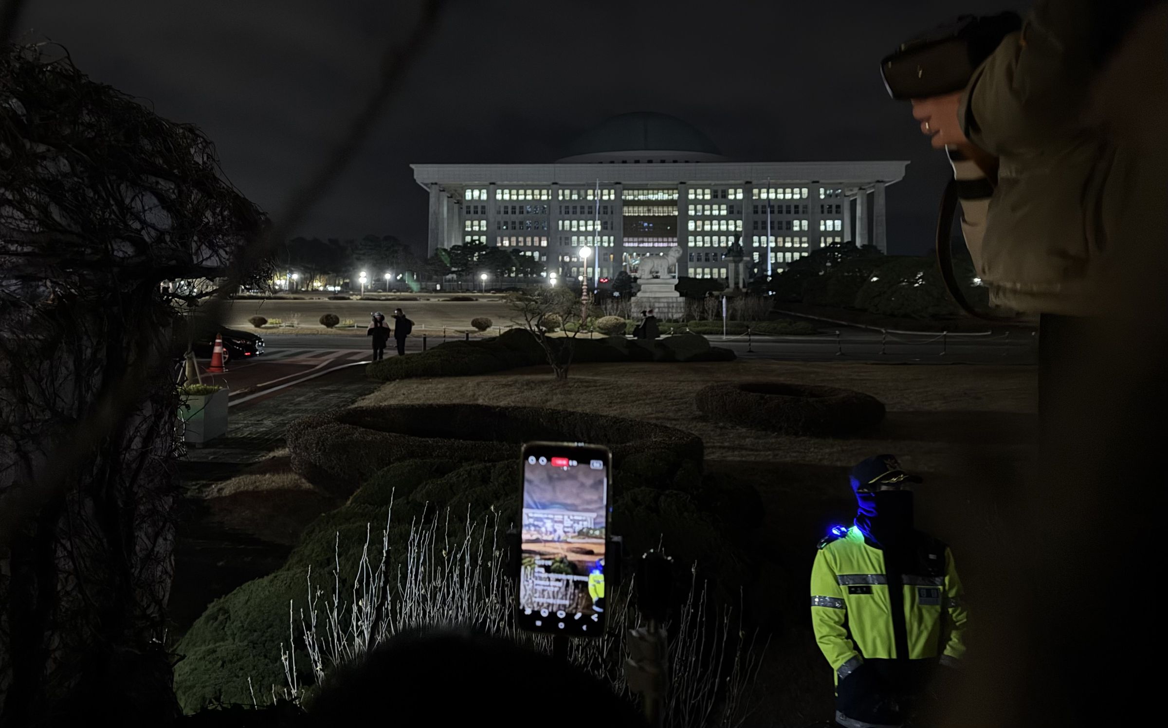 A livestreamer at the National Assembly.