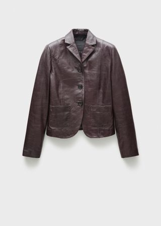 100% Leather Jacket With Pockets - Women | Mango Usa