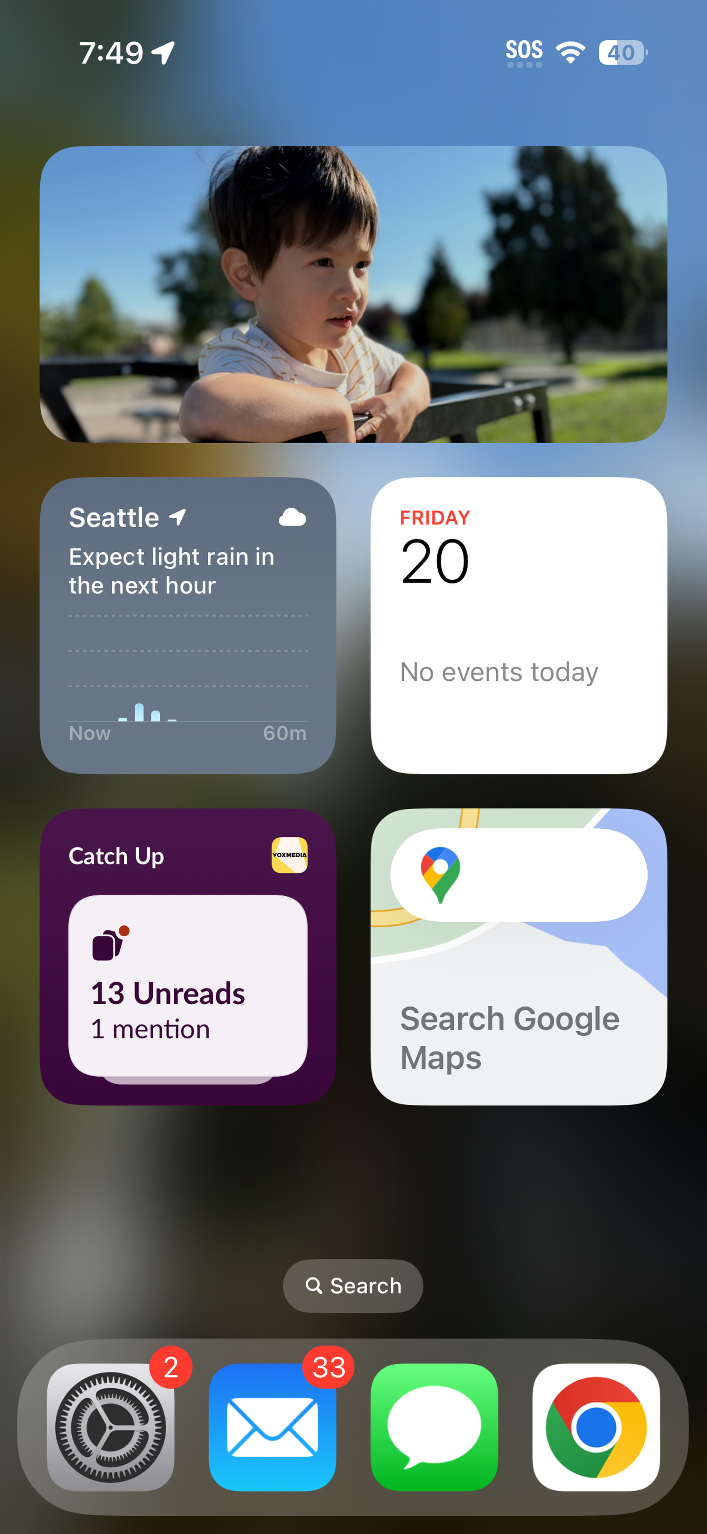 Screenshot of iOS 18 homescreen