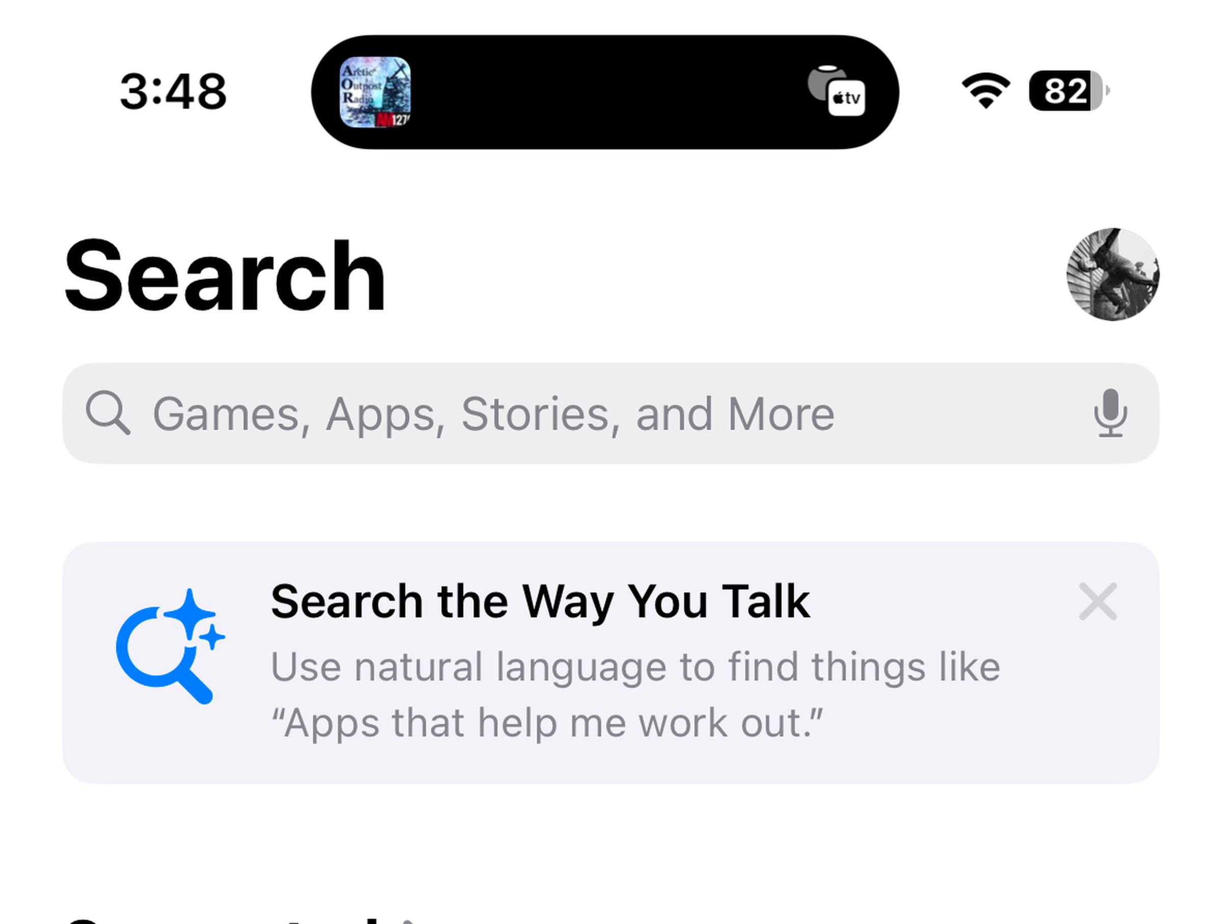 Screenshot showing the new App Store prompt.