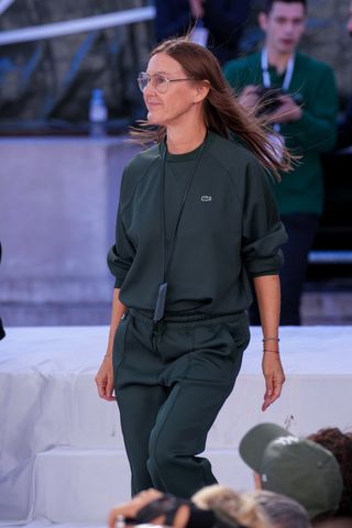 Louise Trotter on the runway at Lacoste