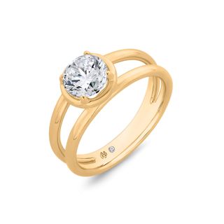 Bella Ponte Split Shank Engagement Ring Setting, 14k Yellow Gold