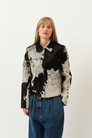 Saks Potts Shay Jacket — Brown / White Cow