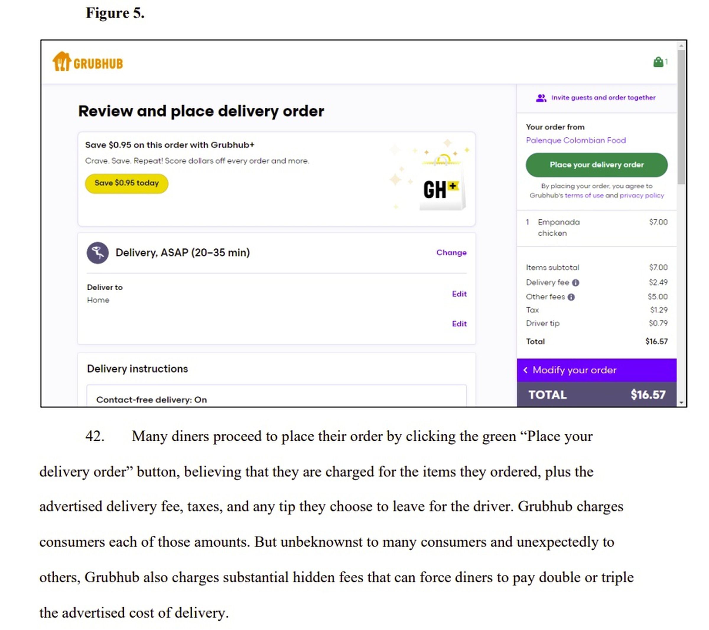 The FTC claimed Grubhub charged customers hidden fees, raising their total order price.