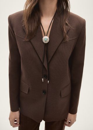 Micro-Houndstooth Suit Blazer - Women | Mango Usa