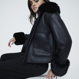 Black Faux Shearling Jacket