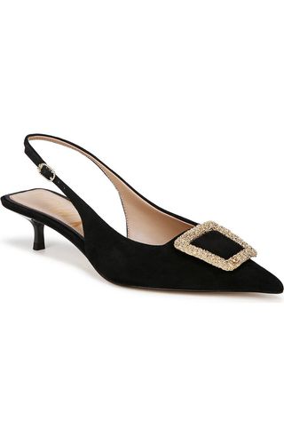 Kammie Slingback Pointed Toe Kitten Heel Pump