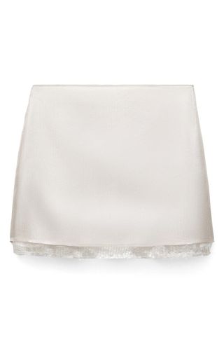 Sequin Hem Satin Miniskirt