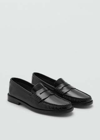 MANGO Leather Loafers