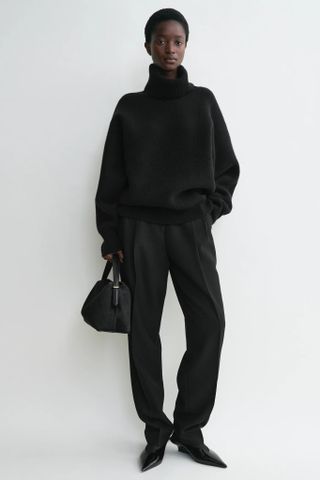 Double-Knit Turtleneck Black