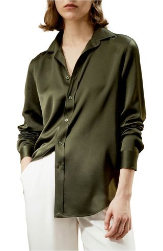 Tailored Button Down Silk Shirt