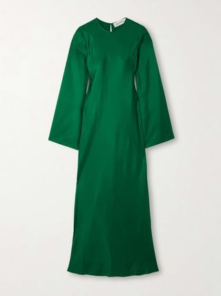 Silk-Twill Maxi Dress