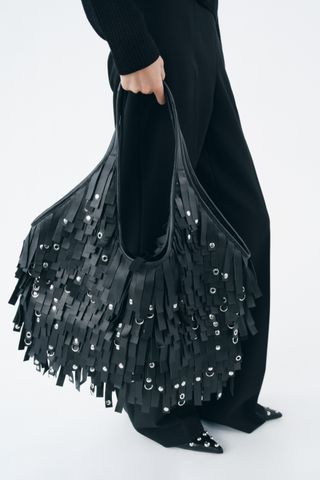 Leather Fringe Xl Maxi Tote Bag