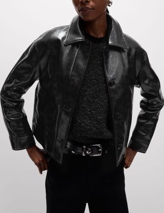 Faux Leather High Shine Jacket