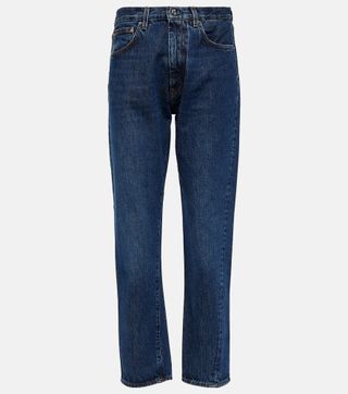 Twisted Seam Mid-Rise Straight Jeans