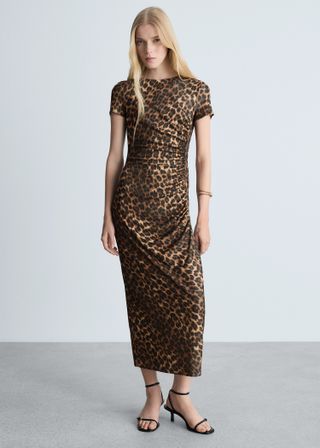 Leopard-Print Dress With Ruffled Details