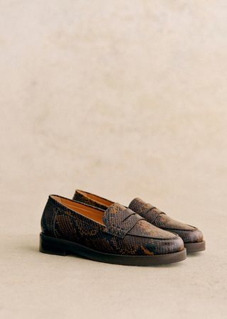 Andrea Loafers - Khaki Python Print - Bovine Leather - Sézane