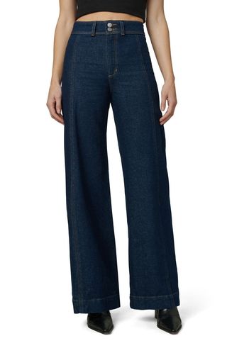 Seamed Wide Leg Denim Trouser Jeans