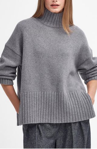 Serena Cotton & Wool Blend Turtleneck Sweater