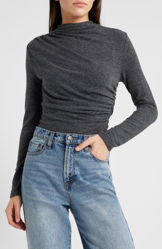 Joelle Ruched Funnel Neck Top