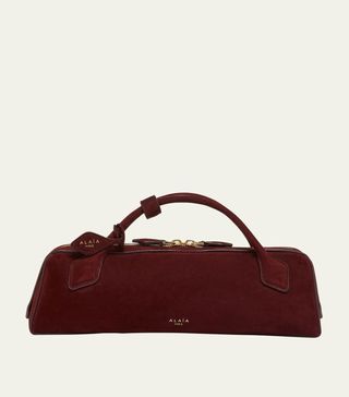 Teckel Top-Handle Bag in Suede and Leather