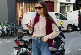 woman in sweater and jeans