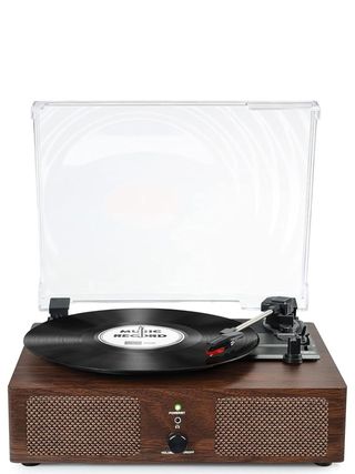 Udreamer Vinyl Player Record Player With Built-In Speakers, Bluetooth Turntable Belt-Driven, Vintage Phonograph With 3 Speeds for Musical Enjoyment and Home Decoration (coffee)