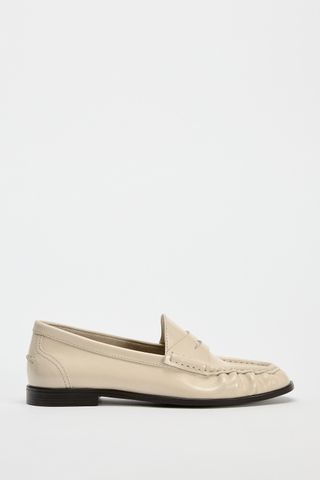 Ruched Leather Loafers