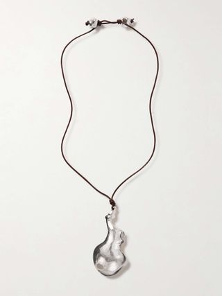 The Bones of Rebirth Recycled Silver and Leather Necklace