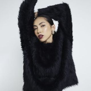 Black Faux Fur Jumper