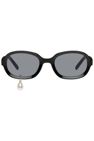 KIMHĒKIM Black Pearl Tear Round Sunglasses