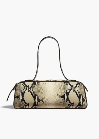 Khaite, Simona Shoulder Bag in Natural Python-Embossed Leather