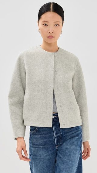 Vince Double Wool Collarless Jacket