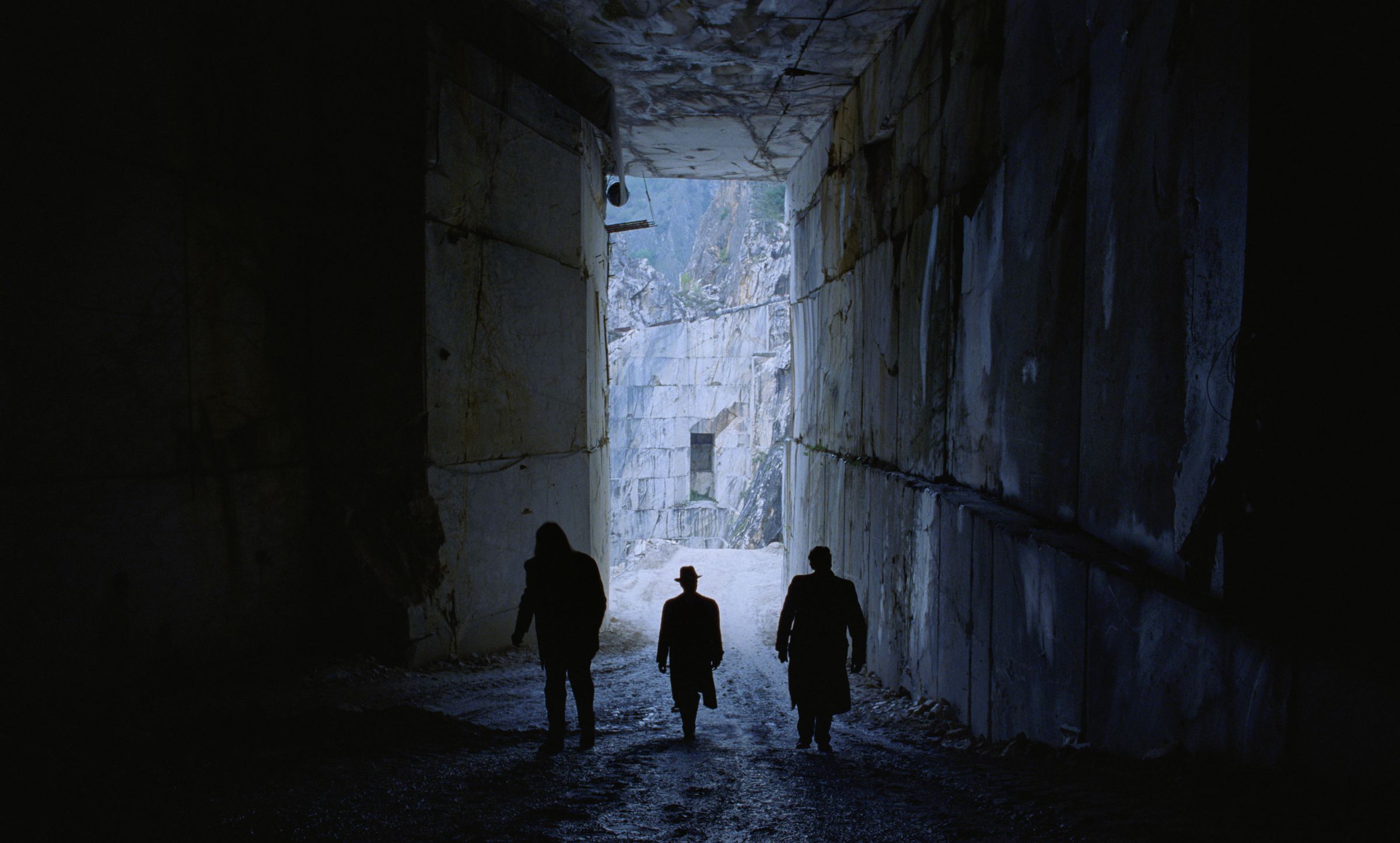 A still of the Carrara marble quarry in Italy from The Brutalist