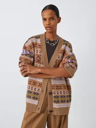 Weekend Maxmara Eccelso Wool Blend Cardigan, Hazelnut Brown