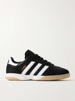 Samba Mn Suede-Trimmed Leather Sneakers