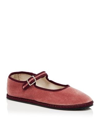 Women's Mary Jane Velvet Ballet Flats