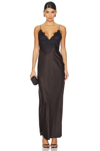 SER.O.YA Grenache Satin Maxi Dress