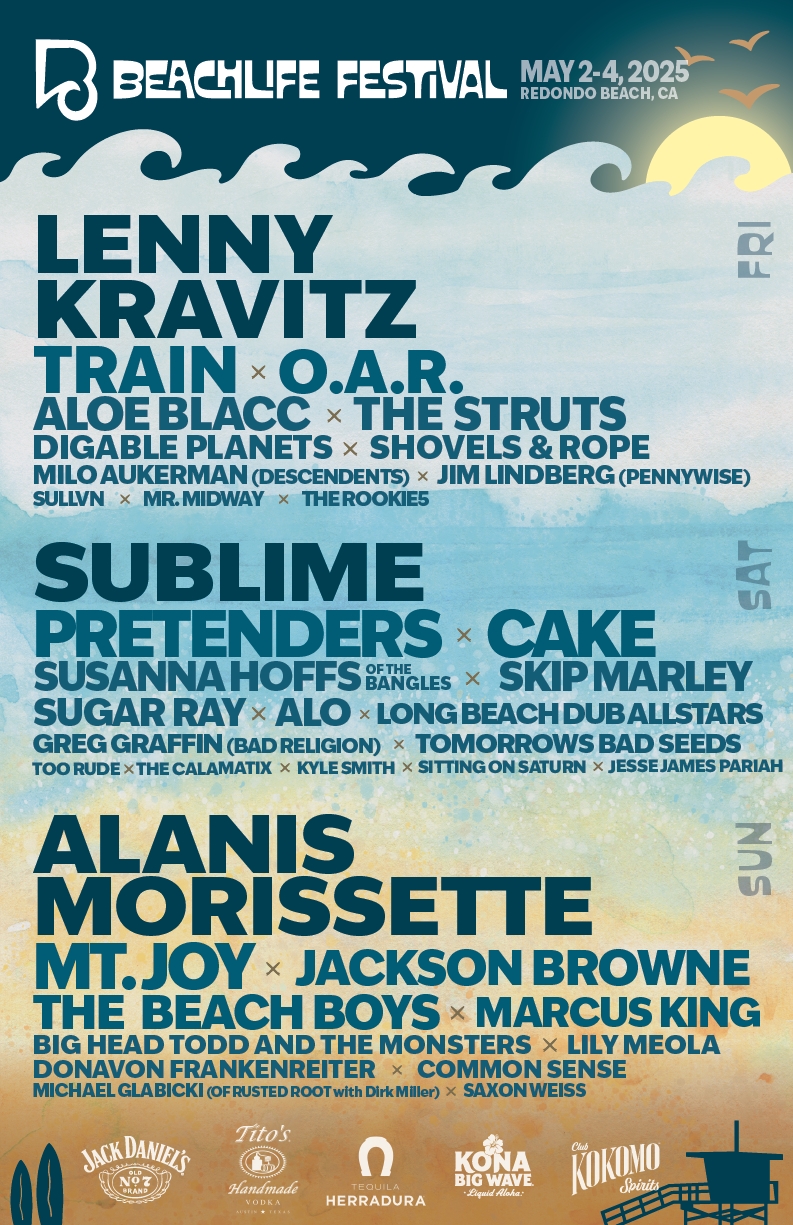 beachlife 2025 lineup poster lenny kravitz sublime alanis morissette