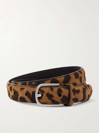 Leopard-Print Pony Hair Belt