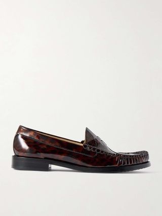 Lottie Tortoiseshell Patent-Leather Loafers