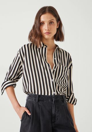 Emely Oversized Stripe Fluid Shirt