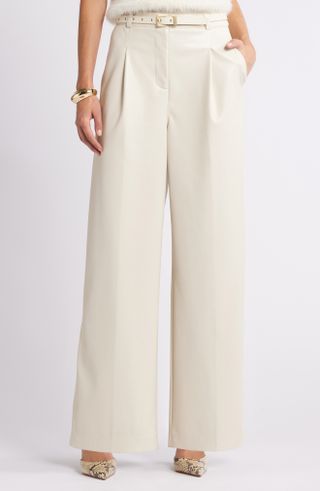 Open Edit, Faux Leather Wide Leg Pants