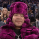 The Color Purple: Fat Joe Cooked Online For Fur Outfit At Knicks Game