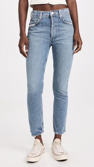 Agolde Riley Long High Rise Straight Jeans