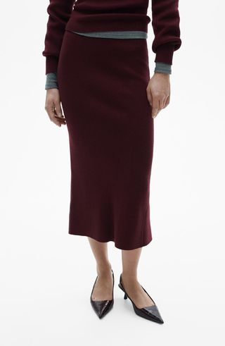 Rib Midi Skirt