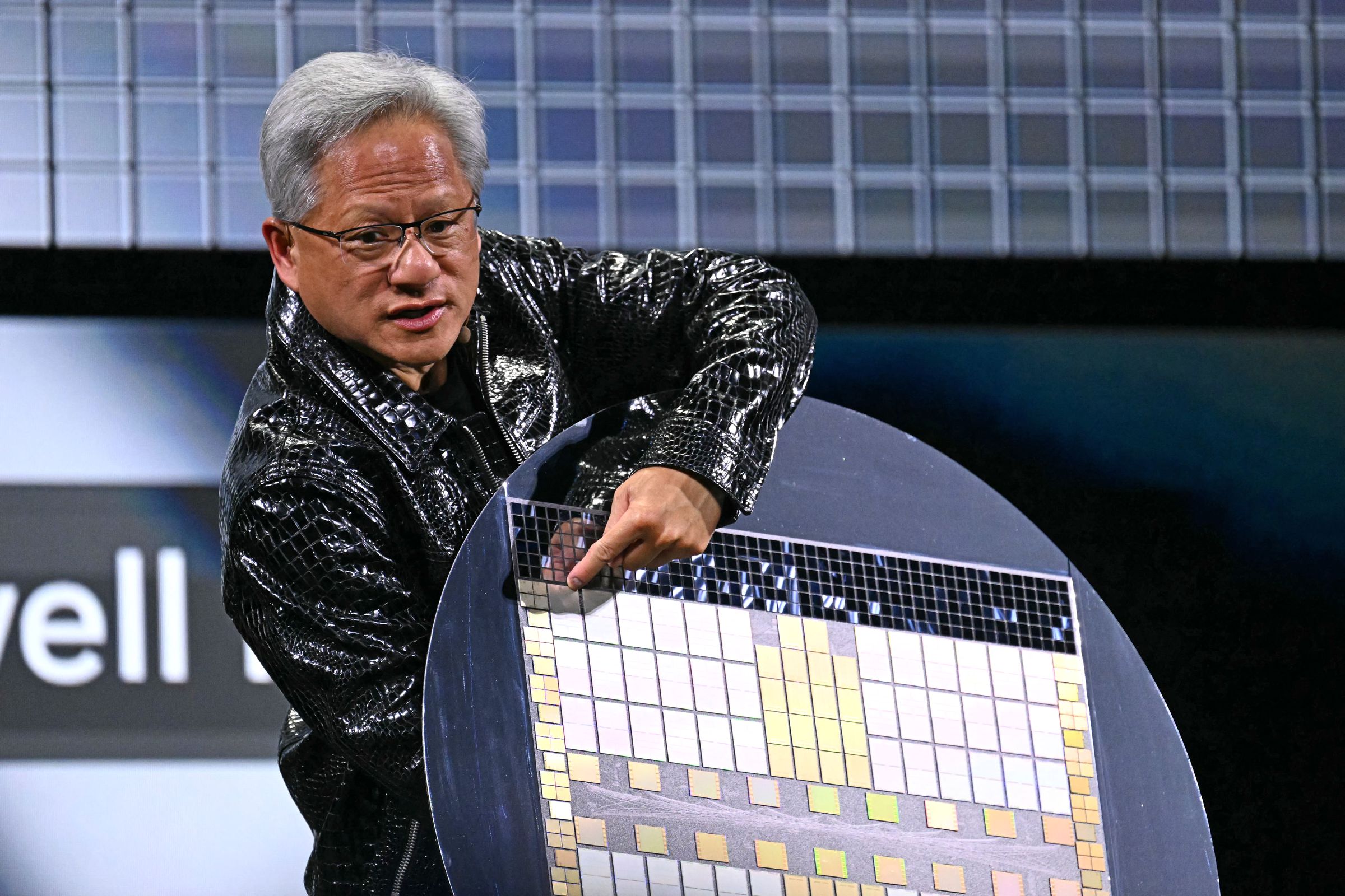 Nvidia CEO Jensen Huang during his CES 2025 keynote. 